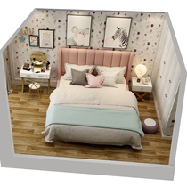 Cloth Art Bed Port Style Light Extravaganza Net Red Bed Master Bedroom Double Modern Brief Nordic Solid Wood Princess Soft Bunk Bed