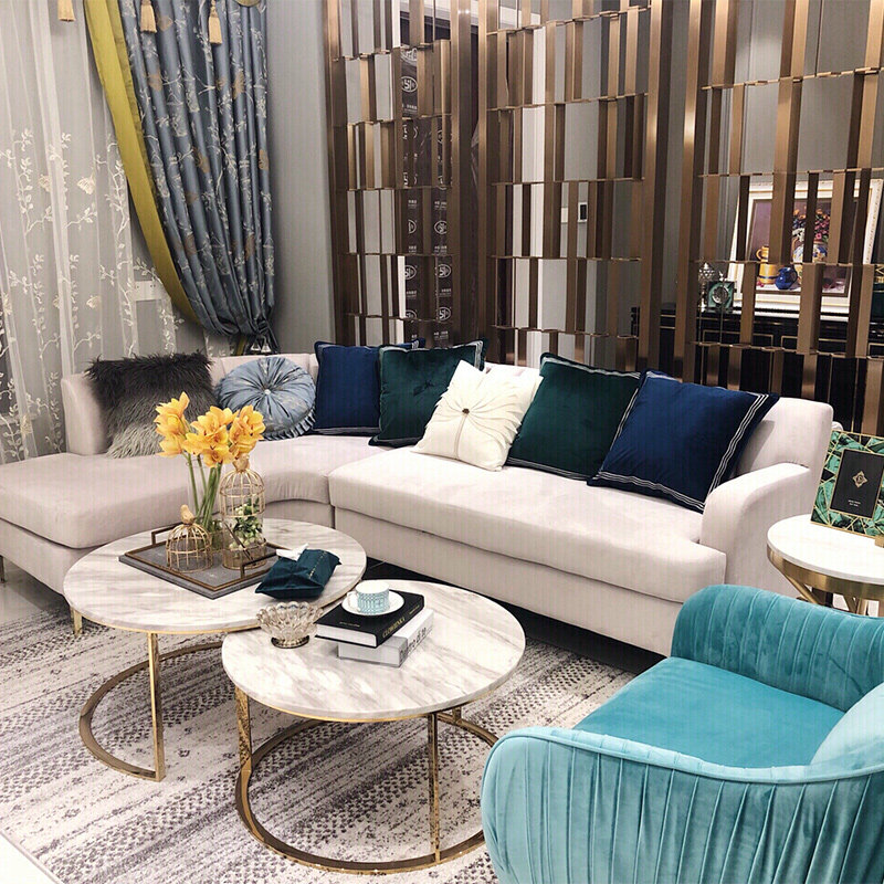 Light luxury post-modern living room villa simple net red ins small apartment sofa mix and match American model room furniture