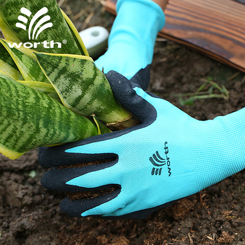 Worth gardening gloves Garden planting flowers and vegetables pull grass Wear-resistant waterproof non-slip dirt-resistant protection