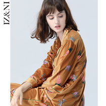 Special clearance ~ pajamas female Spring and Autumn new long sleeve gold velvet print trousers Sweet Home suit