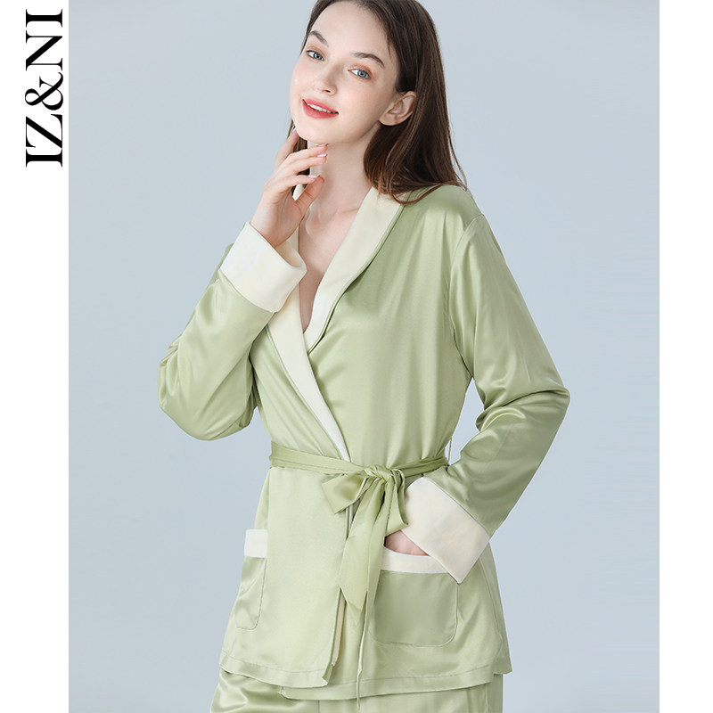 IIZZINI Original Pyjamas Woman Winter Long Sleeves Brief Ice Velvet Warm Net Color Home Suit Suit