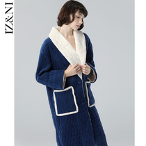 Special clearance ~ 2021 dressing gown women coral velvet three layer thick plus velvet cotton loose pajamas bathrobe