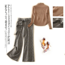 Export France Foreign trade tail Single womens clothing big card cut original single special cabinet autumn knitted sweater sweater two-piece sleeves