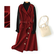 Export France Foreign trade Original single tail Single cut Withdrawal Cabinet High End Autumn Winter Knit Undershirt Braces one-piece dress suit