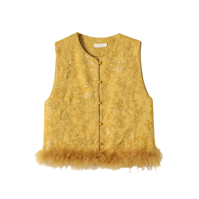 Actual shot of new Chinese style Tang suit satin heavy jacquard round collar quilted thickened disc buckle sequined vest vest