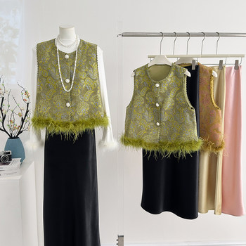 Real Shot of 2025 Autumn New Women's Retro Vest, Versatile and Slimming, Stylish Waistcoat in New Chinese Style