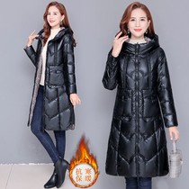 Middle-aged women's mother cotton-padded coat long temperament reduced age cotton-padded jacket long light warm cotton-padded jacket winter clothing