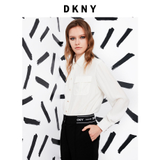женская рубашка dkny/唐可娜儿2021年秋冬新款轻盈雪纺时尚简约白色衬衫女式上衣 DKNY/2021