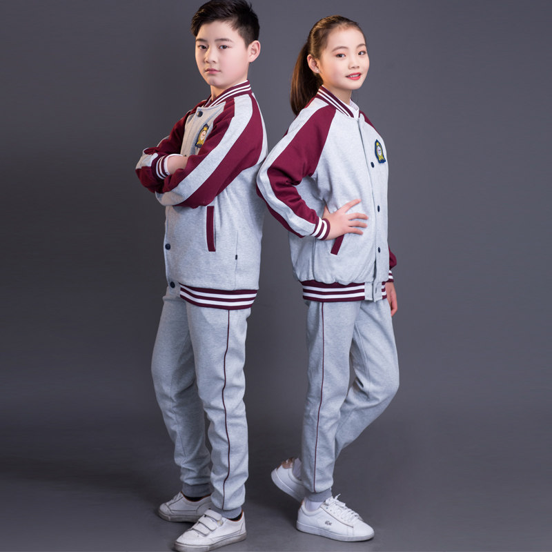 Primary school students' garden uniforms spring and autumn clothing junior high school uniforms children's cotton class uniforms group purchase two-piece sportswear college style