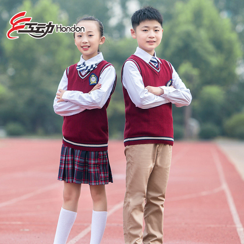 Elementary school British school uniform suit spring and autumn male and female students British style school uniform sports suit