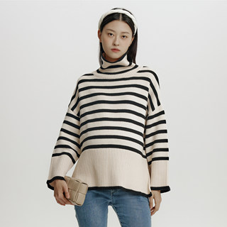 Sellynear fashionable lazy loose turtleneck sweater