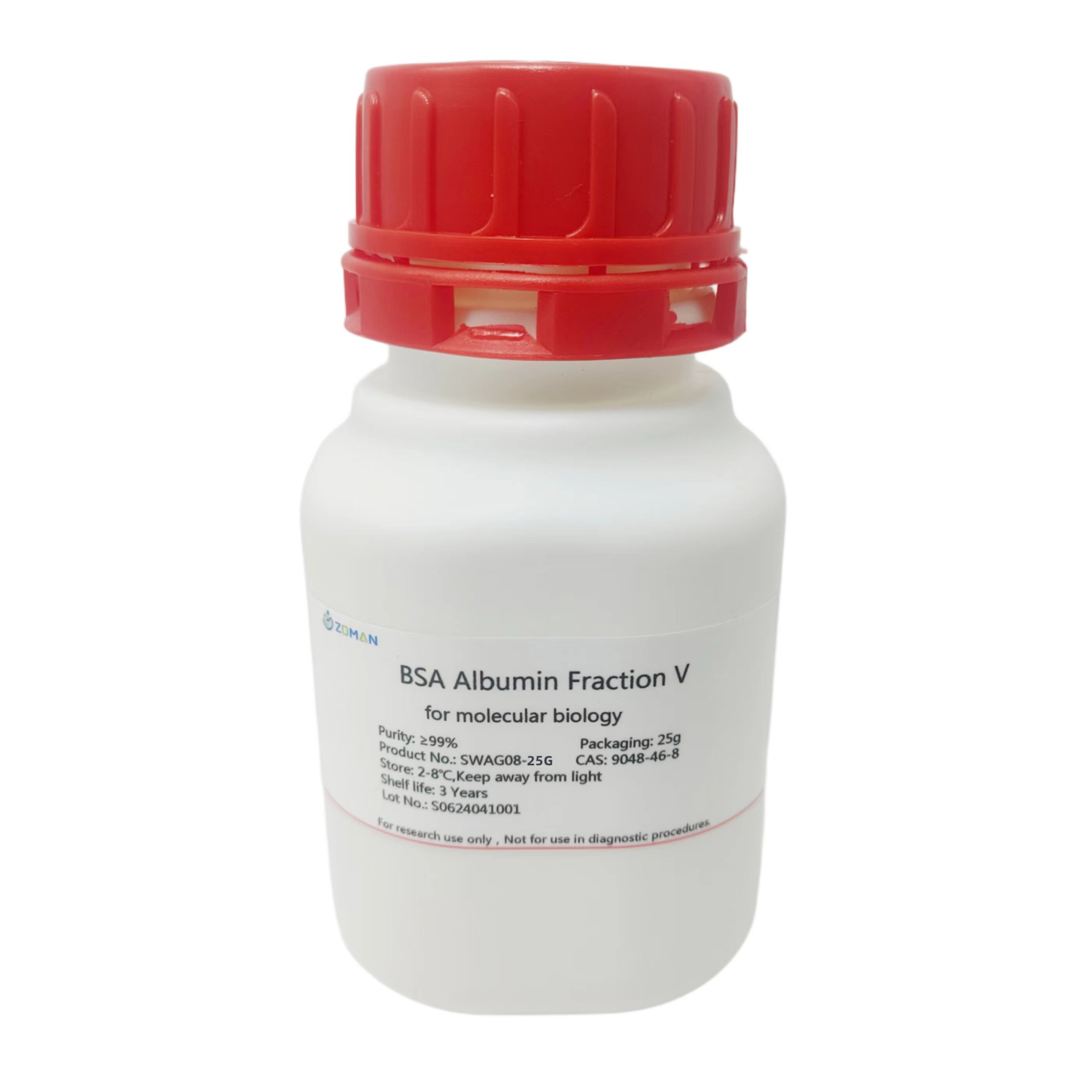 牛血清白蛋白 BSA-V,组分 V,99%,生物技术级实验室专用
