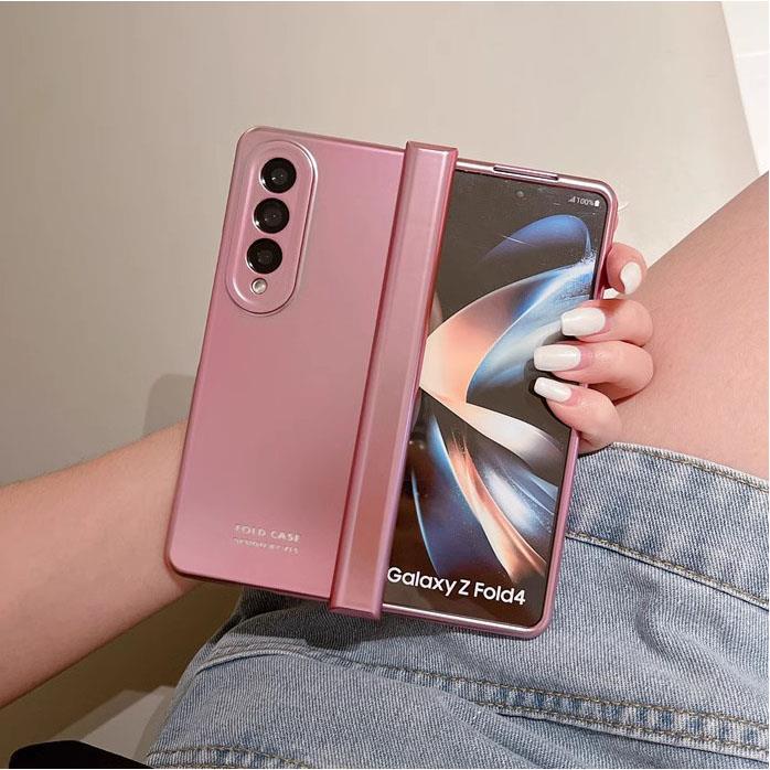 Suitable for Samsung Fold5 Phone Case, Full Coverage Electroplated Z Fold4 Case with Integrated Film, W23 Phone Cover, Anti-Drop Fold3 Ultra-Thin W22 Protective Case, Trendy for Men and Women, Fold6 Hinge Center Axis W21 Shell