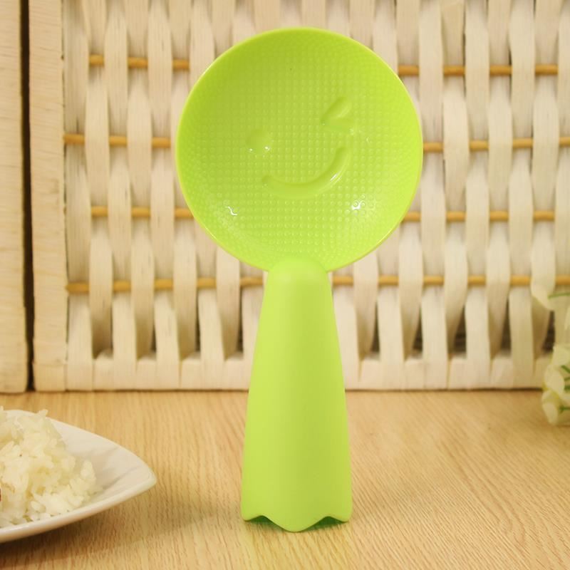 Plastic kitchen household with vertical smile spoon without stick spoon rice spoon dining room to play spoon