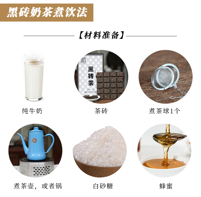 中国黑茶老字号 白沙溪 免撬版经典黑砖茶 900g 图3