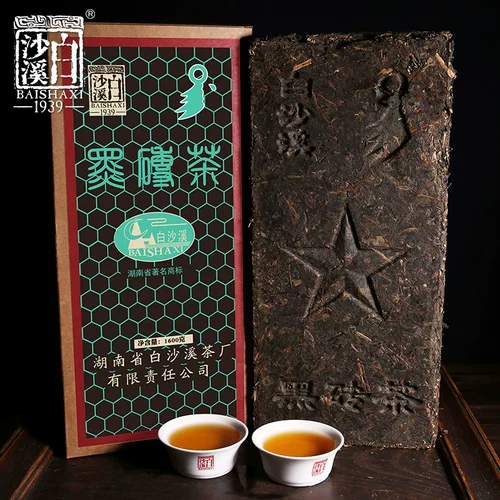 Хунаньский чай Anhua Black Tea 2011 старый черный черный кирпичи Baishaxi Новый год традиционный длинный кирпич 1,6 кг
