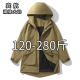 Большое пальто, мужское прилив прилив с высоким уровнем датчика, трене -тренде, плюс удобрения, увеличивает корейский 2024 новый жир, профессиональное покрытие Cesuwen Cesuwen