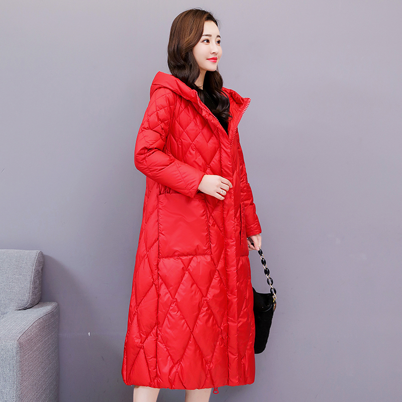 Thời trang bông váy cô gái vừa chiều dài 2019 mùa đông mới của Hàn Quốc phiên bản của loose-fitting quần áo xuống bông mỏng trên chiếc áo khoác bông dài đến đầu gối