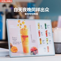 Milk tea shop luminous menu display board led Bar Light box advertising order meal card vertical price list desktop desktop