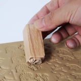 陶艺木质肌理印章 16件套实木卡通印章工具陶泥泥塑月饼章子模子