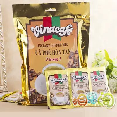 3 packs of Vietnam coffee gold VINACAFE coffee three-in-one instant coffee powder 480g
