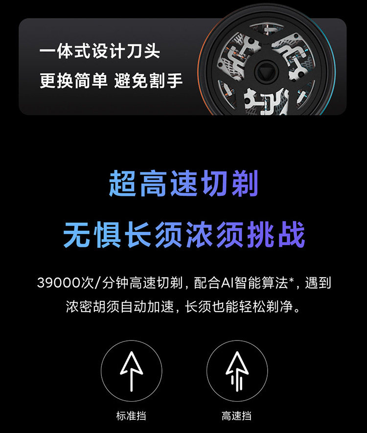 须眉 T6剃须刀 智能变速防水便携 图2
