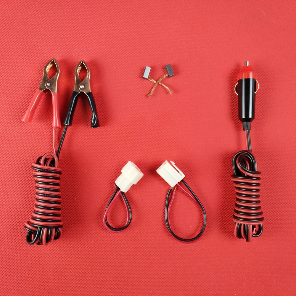Carbon brush DC motor accessories power cord wiring plug male head cigarette lighter 12V battery clamp with wire battery clamp