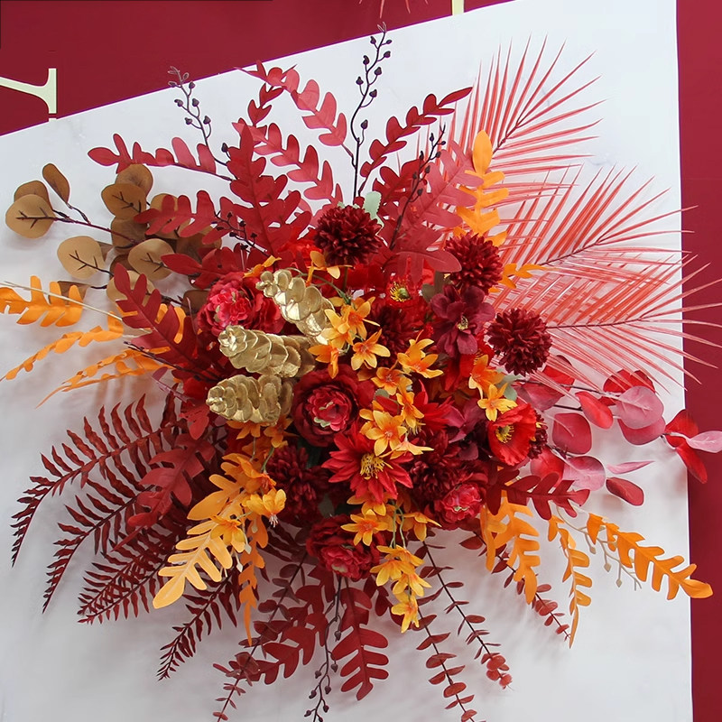 Wedding Celebration Flower Yougali Flower Point a flower point hanging flower background KT plate hanging flower basin Flower Welcome Area Decoration Flowers-Taobao