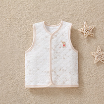 Hamic Newborn Warm Waistcoat Autumn Winter Baby Pure Cotton Vest Toddler Baby Clips Cotton Waistcoat Wear Anti-Cool