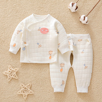 Newborn Monk Clothing Pure Cotton Boneless Newborn Baby Warm Underwear Suit Baby Strap Clothes Autumn Winter New