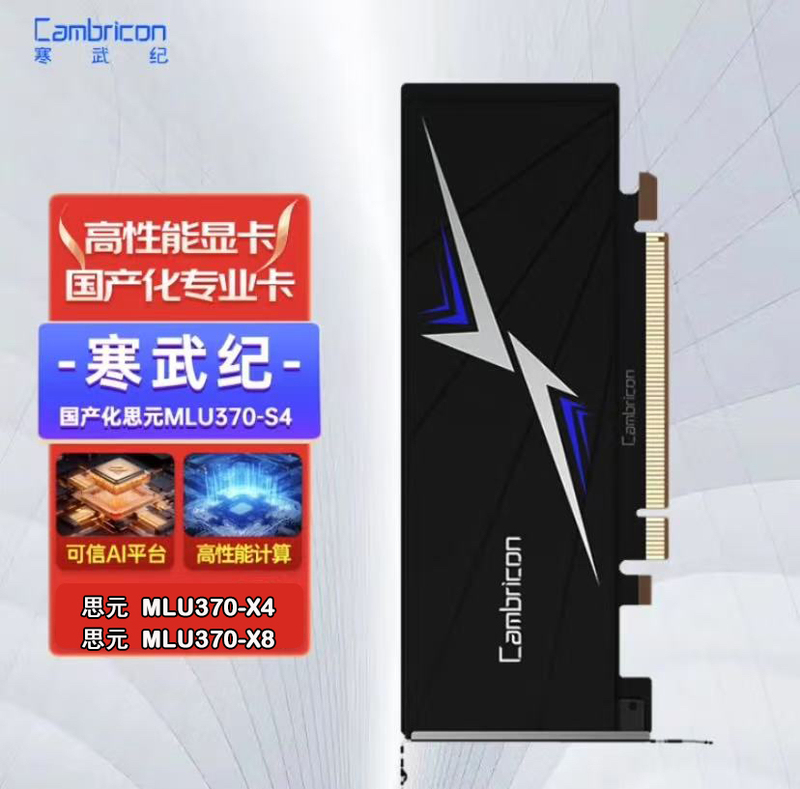 Cambrian Siyuan Mlu370-X8/Mlu370-S4 Artificial Intelligence Ai Acceleration Card Graphics Card Mlu370-X4