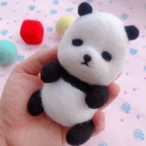 11cm Panda wool stamp Music wool felt material pack Non-finished diy Pass the time handmade panda material