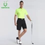 Fan Stick Áo thể thao Polo Áo thun nam mùa xuân và mùa hè ngắn tay lỏng lẻo ngoài trời Trang phục golf nam - Quần áo tập thể hình quần gym nữ