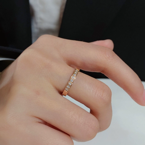 Комплект из нержавеющей стали, золотое брендовое кольцо, 2 шт, не выцветает, на указательный палец, 18 карат, розовое золото, популярно в интернете