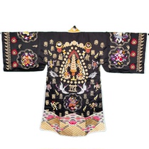 Taoist supplies small sleeves five thunder garments vestments gold thread five thunder garments imitation handmade gold thread vestments black