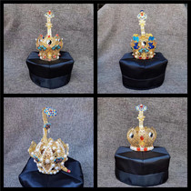 Taoist Taoist hat Taoist crown high-gong hexagonal hat alloy Tai Chi lotus crown copper hair crown headdress hat