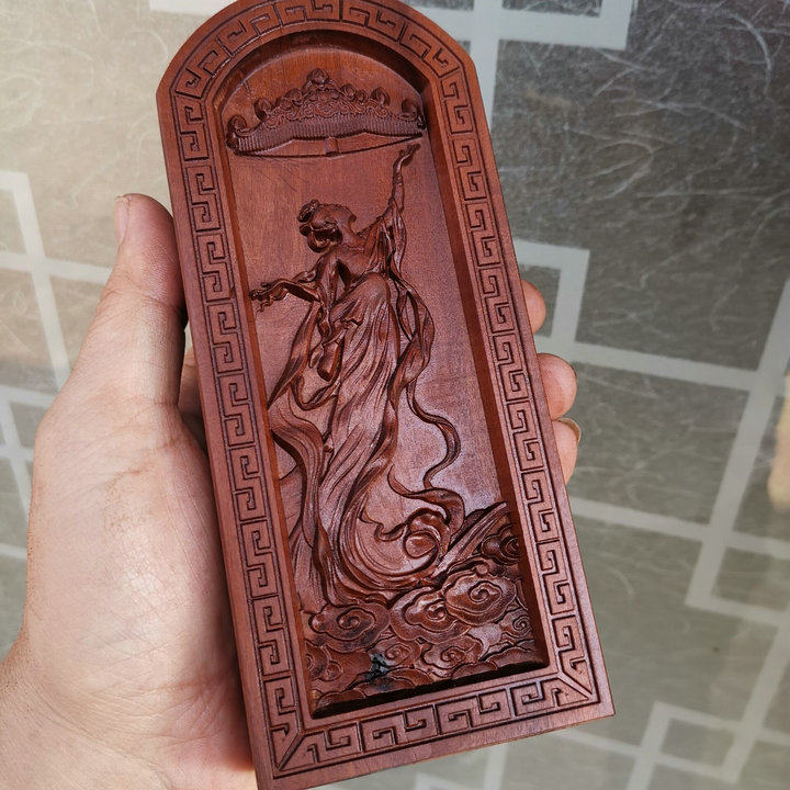 Taoist Token Date Wood Token Relief Woman Nu Nangmaiden Token Lightning Strike Wooden Paraphernalia
