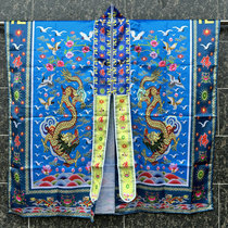 Buddhist robes printed double dragon robes pagoda robes double dragon robes thin robes Taoist robes double dragon descending robes blue
