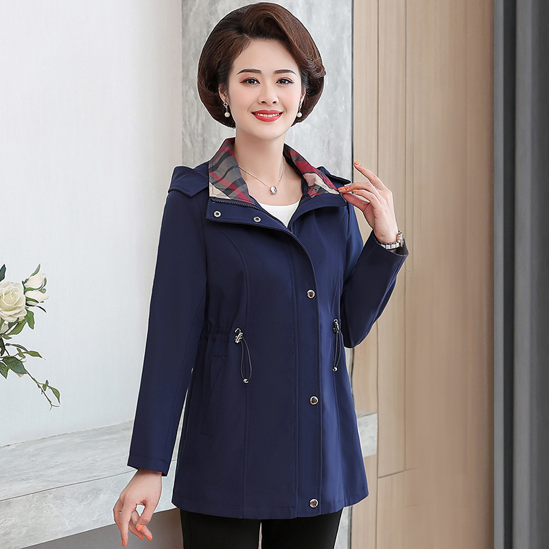 Mother Autumn Clothing Jacket 2021 New Suit Middle-aged Foreign Style Windsuit 40 Year Old 50 Female Spring Autumn Large Size Size Coat