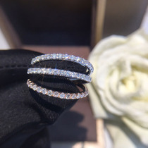 Yiqi jewelry fashion spot white 18K gold row diamond ring Rose gold group set diamond ring female