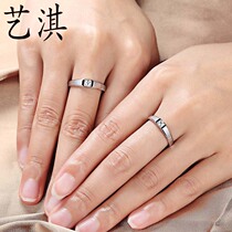 Yiqi Jewelry platinum ring Diamond ring White gold couple proposal engagement wedding diamond ring custom