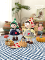 FZF handmade original crocheted checkerboard doll hat silk doll material package DIY crochet handmade baby clothes