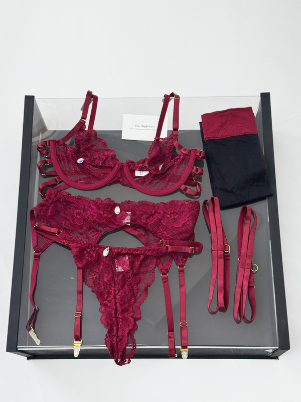 Meini "Drooling with Desire" Premium Edition New Year's Eve Date High-End Sexy Lace Hollow-Out Temptation Lingerie
