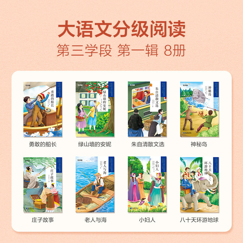 [Xueersi Flagship Store]Advanced Chinese Language Graded Reading Third Stage Volumes 1, 2, and 3, a Total of 22 Books, Elementary School Chinese Language Extracurricular Reading: the Legend of the Huulan River, Old Stories of the South, Journey to the Center of the Earth, Robinson Crusoe, Childhood