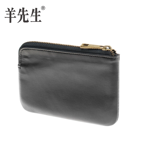 羊先生 Кошелек с молнией, монеты, маленькая сумка через плечо, сумка с петлей на руку, ультратонкая небольшая сумка, из натуральной кожи
