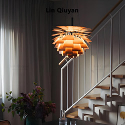 Danish Pine Cone Chandelier, Nordic Living Room and Dining Room Lamp, Bedroom Villa Open Space Duplex Staircase Designer Lighting Fixtures