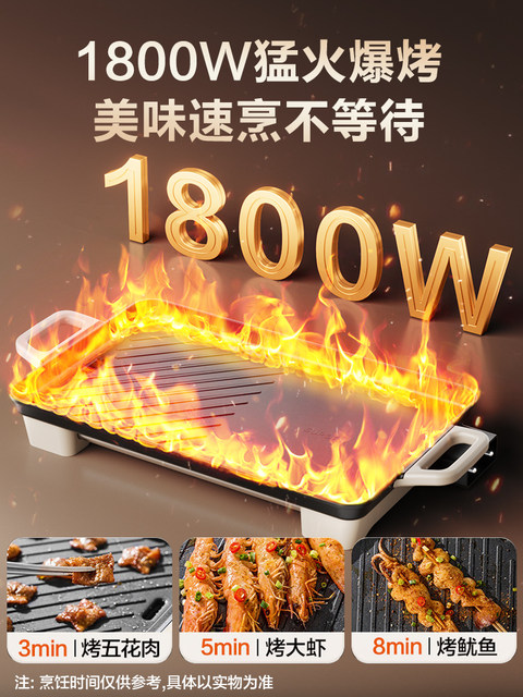 Supor Electric Grill for Home Use, Non-Stick Electric Barbecue Grill, Skewer Grill Machine, Smokeless Electric Grill Pot for Indoor Family Use, New Model