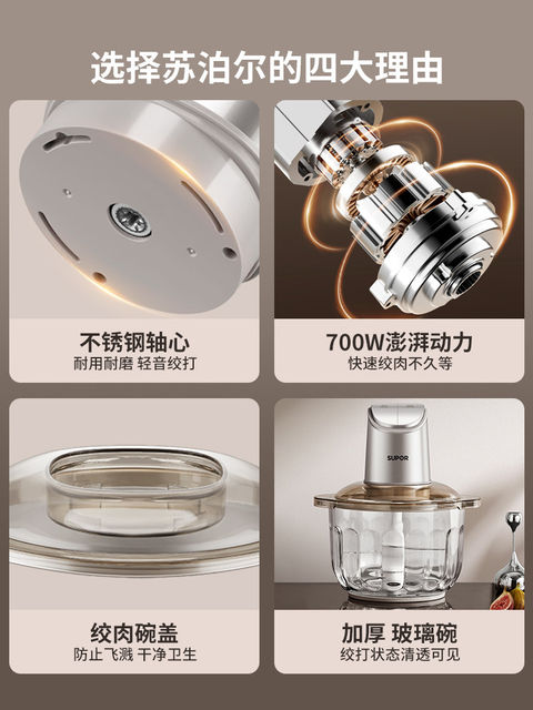 Supor Electric Meat Grinder for Home and Commercial Use, Multifunctional Food Processor, Official Flagship Store Genuine Product, 2026 New Model