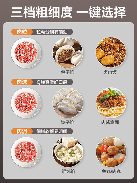 Supor Electric Meat Grinder for Home Use, Small Blender, Food Processor, Large Capacity, Multifunctional, Stainless Steel