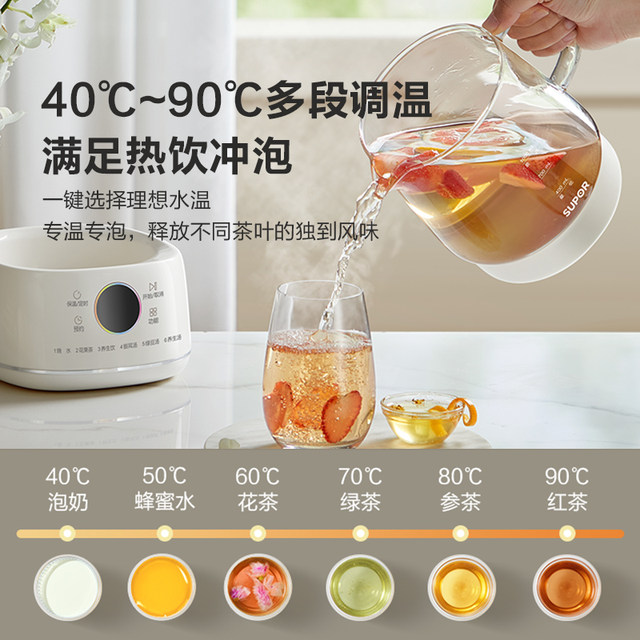Supor Multifunctional Health Pot for Home Use, Small Glass Kettle for Office, New Model for Brewing Tea and Flowers
